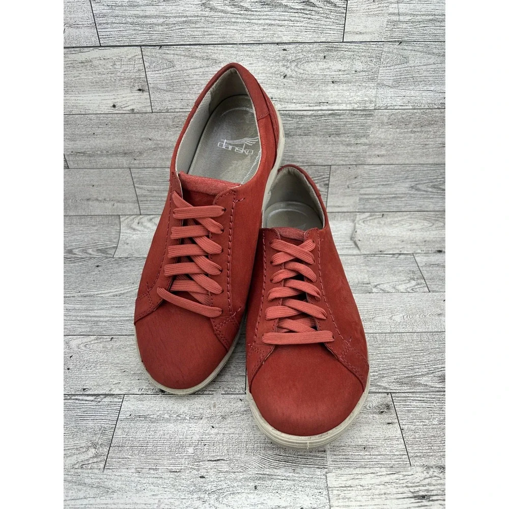 Dansko Henriette Burnt Orange Nubuck Leather Sneakers Women Size EU 36 US 6